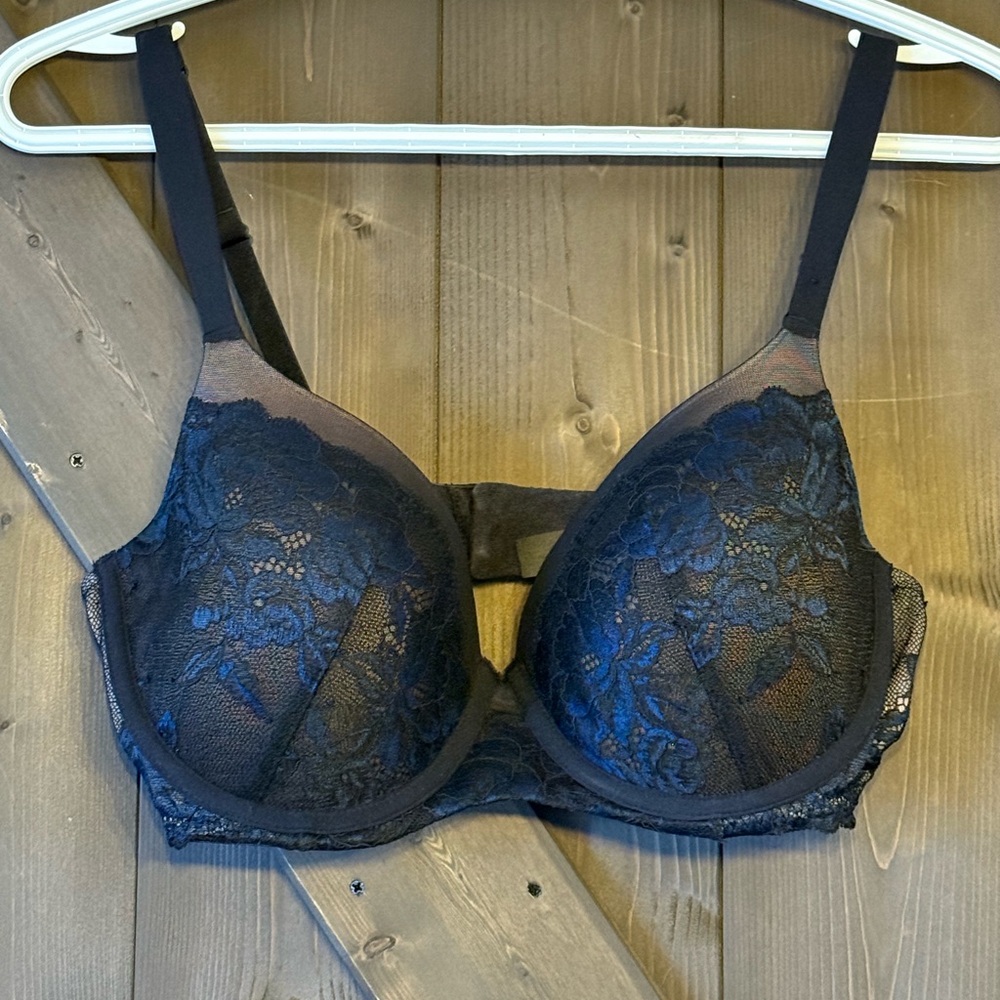 La SENZA Deep Blue Floral Lace Bra